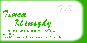 timea klinszky business card